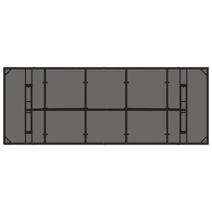 Garden Table | Black | PE rattan, powder-coated steel, tempered glass