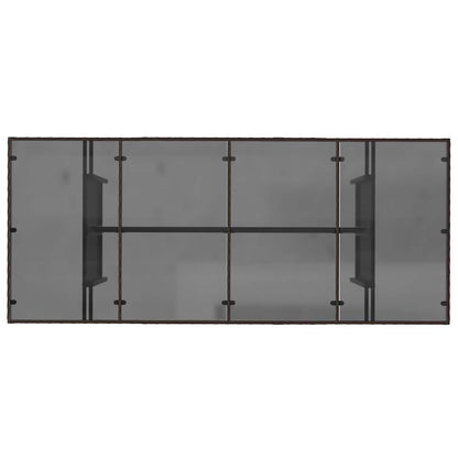 Garden Table with Glass Top Brown 190x80x75 cm Poly Rattan