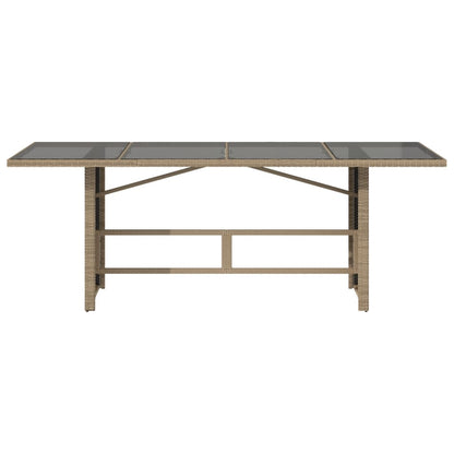 Garden Table | Beige | PE rattan | 190 cm long, 80 cm wide, 75 cm high