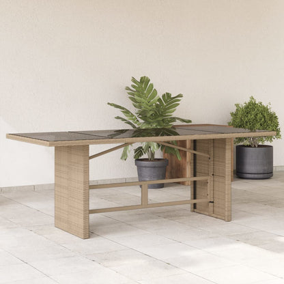 Garden Table | Beige | PE rattan | 190 cm long, 80 cm wide, 75 cm high