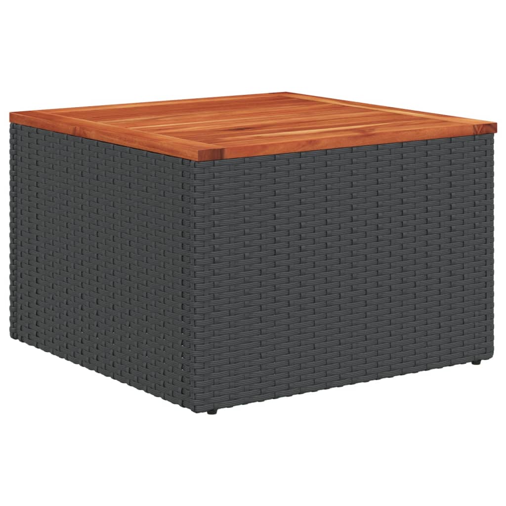 Garden Table | Black and Brown | PE Rattan | Compact | Durable