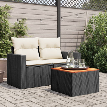 Garden Table | Black and Brown | PE Rattan | Compact | Durable