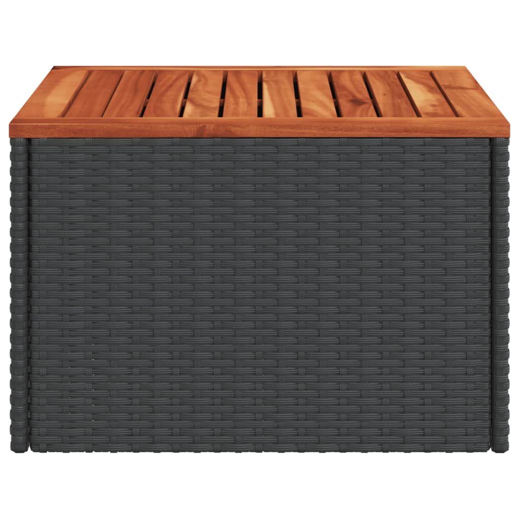 Garden Table | Black and Brown | PE Rattan | Compact | Durable