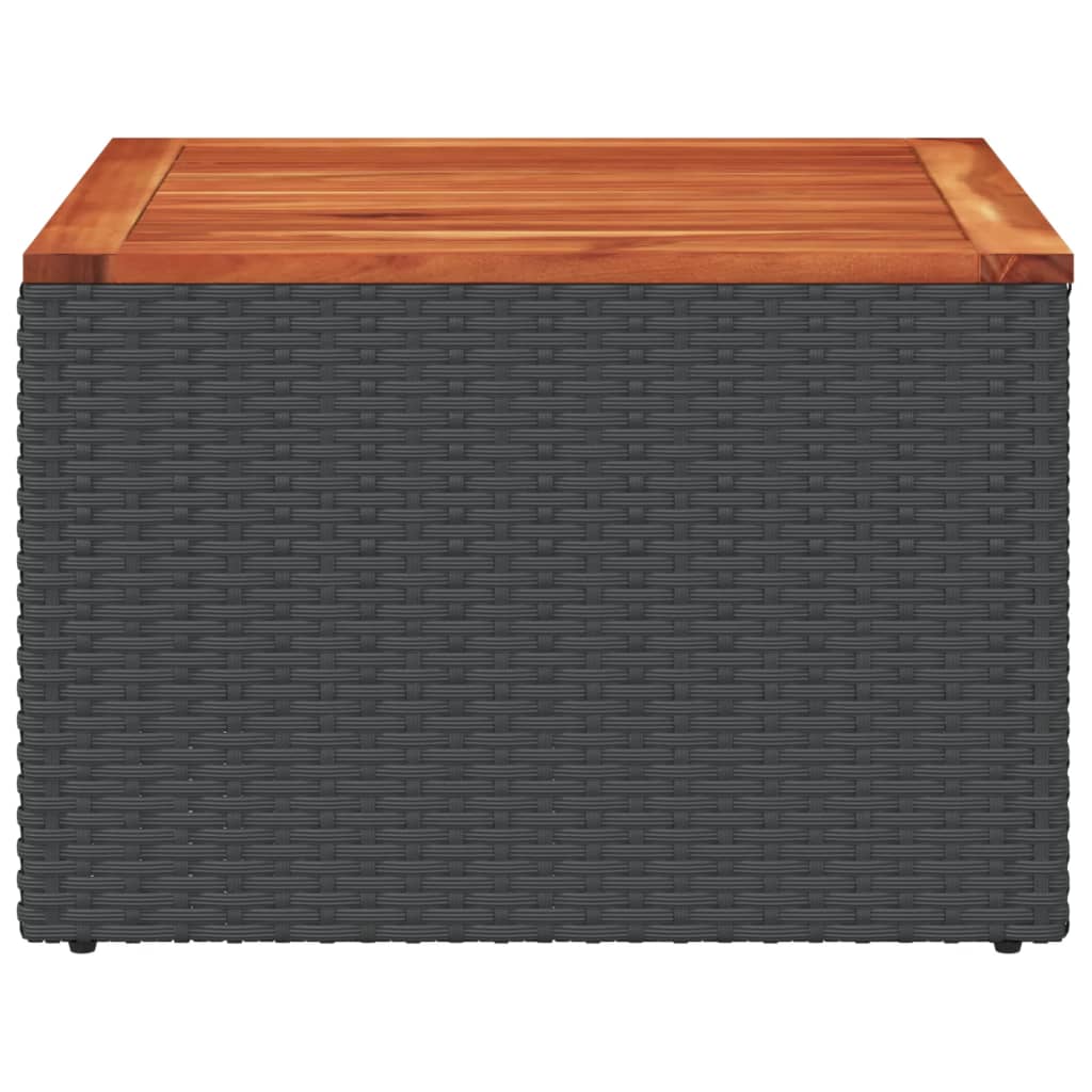 Garden Table | Black and Brown | PE Rattan | Compact | Durable