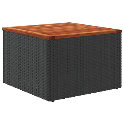 Garden Table | Black and Brown | PE Rattan | Compact | Durable