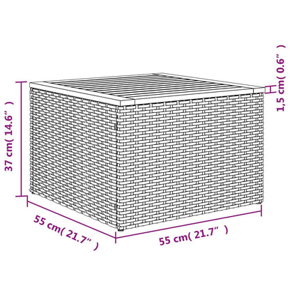 Garden Table | Black and Brown | PE Rattan | Compact | Durable