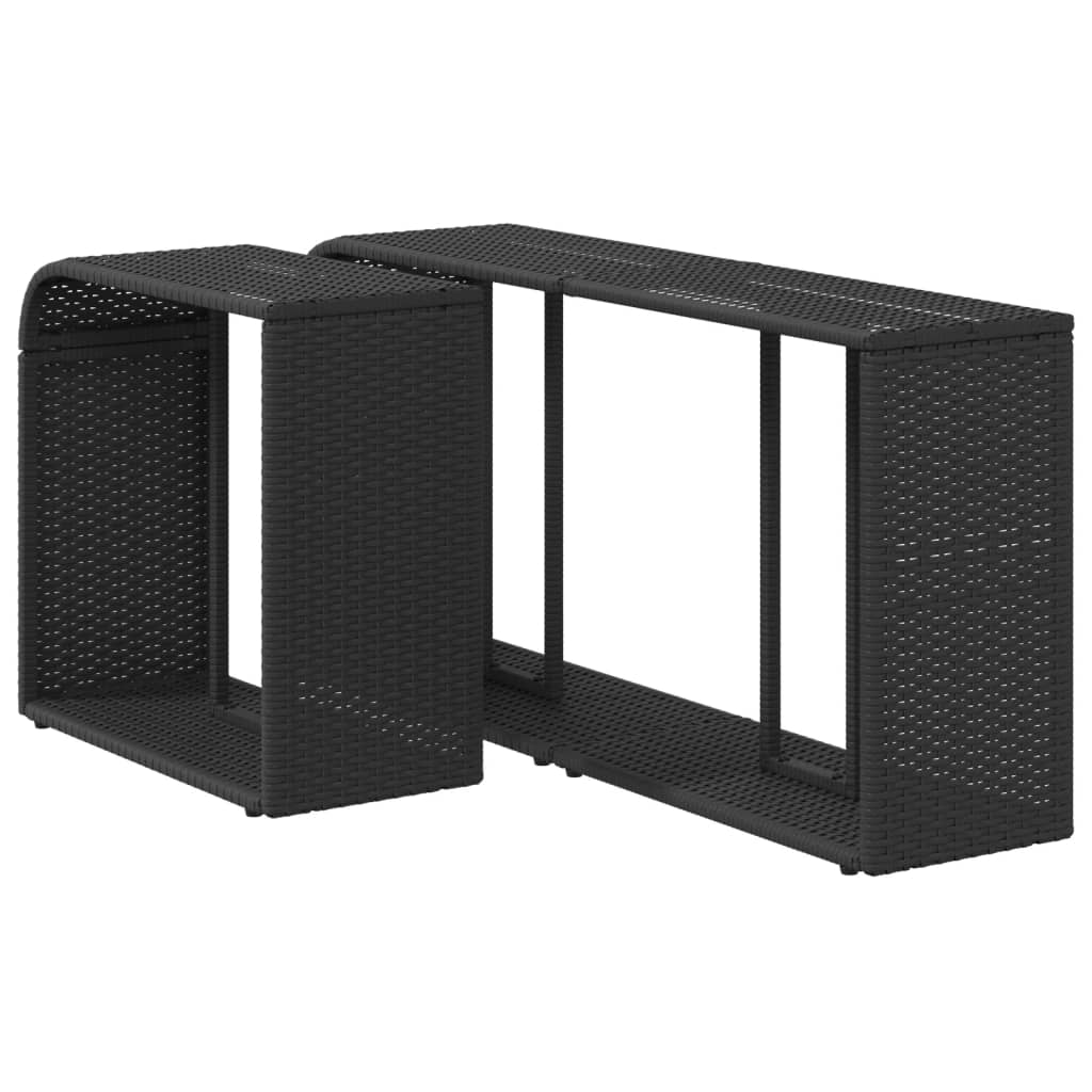 Storage Shelf | Black | PE rattan, powder-coated steel | 112 x 27 x 55 cm