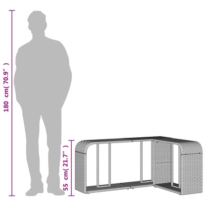 Storage Shelf | Black | PE rattan, powder-coated steel | 112 x 27 x 55 cm