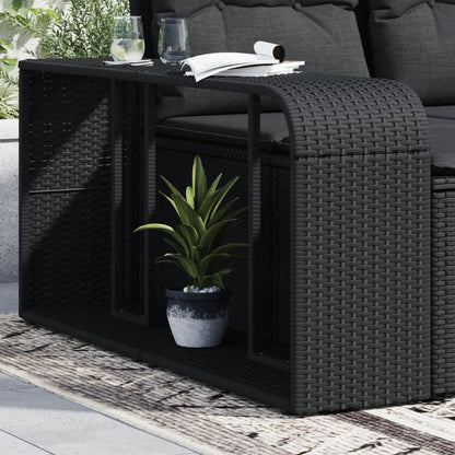 Storage Shelf | Black | PE rattan, powder-coated steel | 112 x 27 x 55 cm