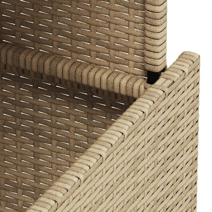 Garden Table with Glass Top Beige 100x55x73 cm Poly Rattan
