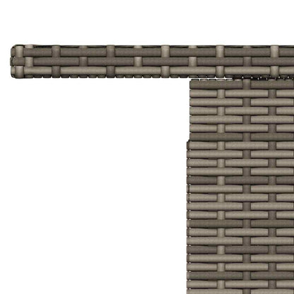 Garden Table with Glass Top Grey 100x55x73 cm Poly Rattan