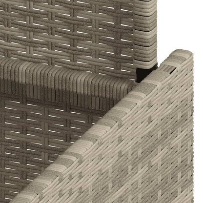 Garden Table with Glass Top Light Grey 100x55x73 cm Poly Rattan