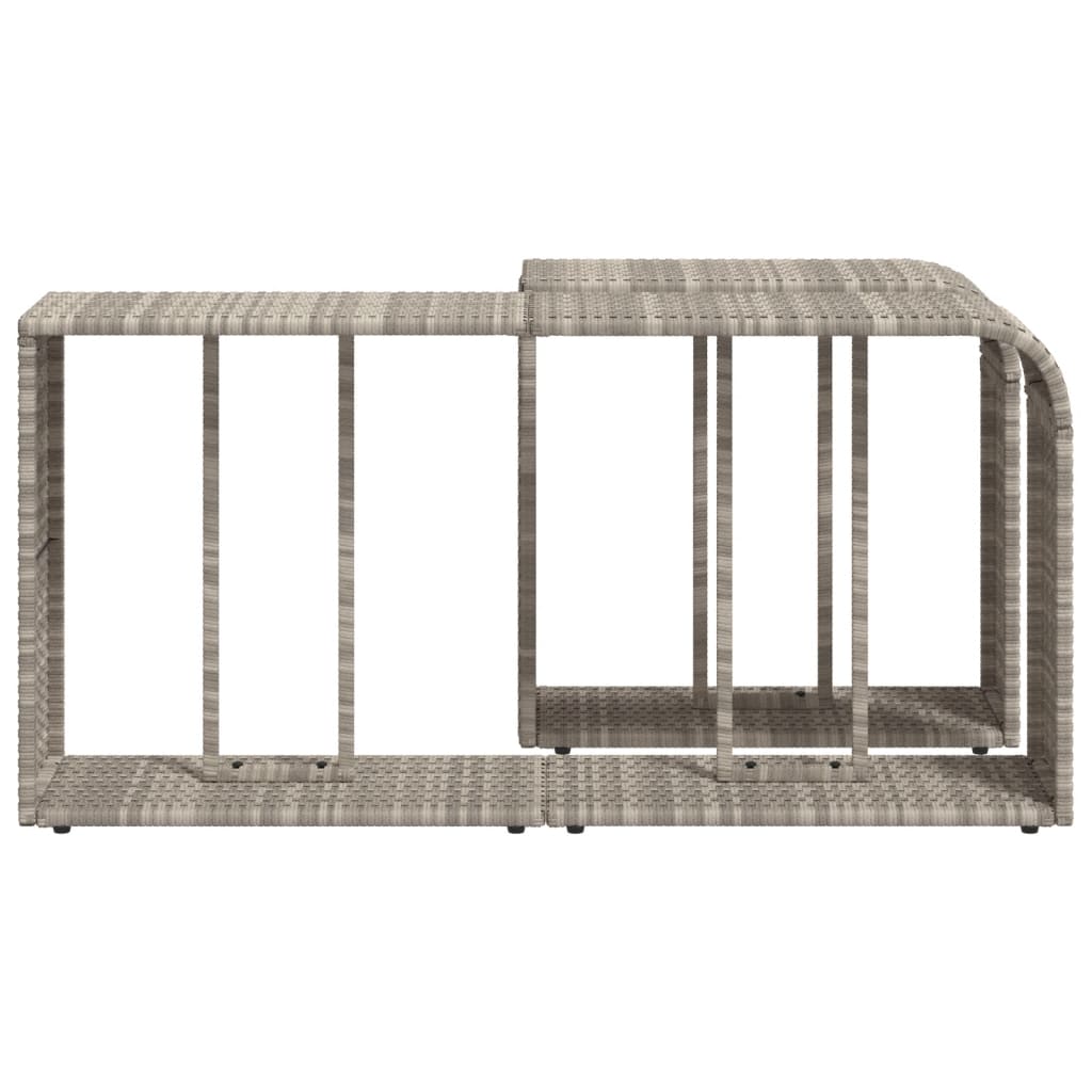Storage Shelves 2 pcs Light Grey Poly Rattan