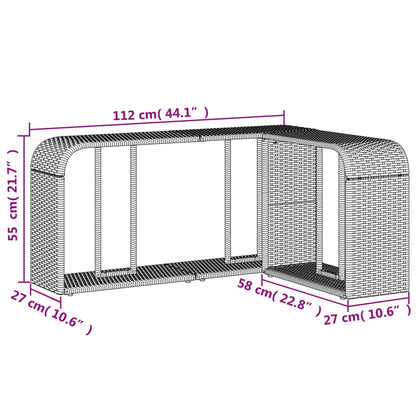 Storage Shelves 2 pcs Light Grey Poly Rattan