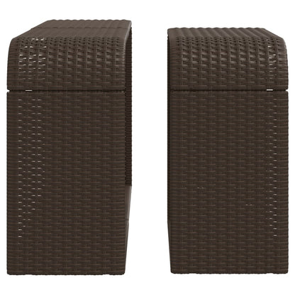 Storage Shelves 2 pcs Brown Poly Rattan