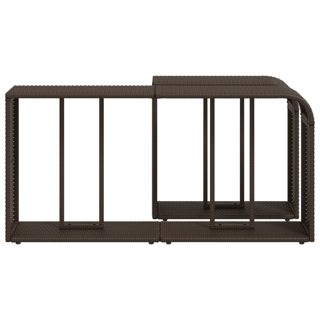 Storage Shelves 2 pcs Brown Poly Rattan