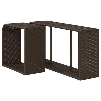 Storage Shelves 2 pcs Brown Poly Rattan