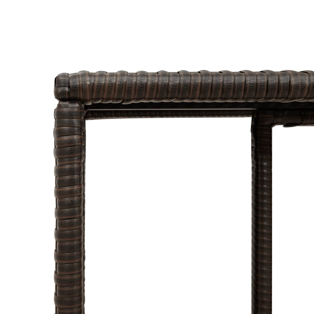 Storage Shelves 2 pcs Brown Poly Rattan