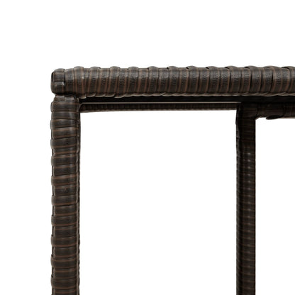 Storage Shelves 2 pcs Brown Poly Rattan