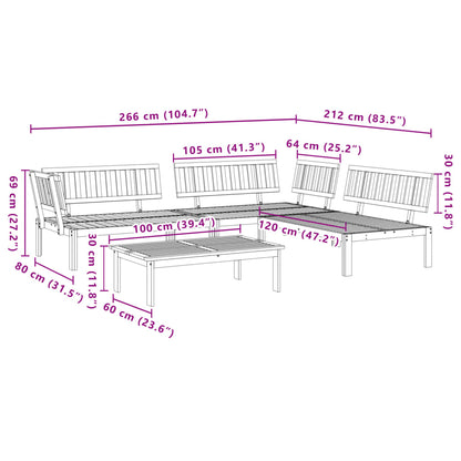 Pallet Sofa Set | Natural acacia wood | Solid acacia wood | Large