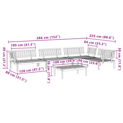 Pallet Sofa Set | Brown | Solid Acacia wood | Medium | Modular