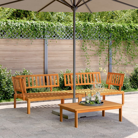 Garden Pallet Corner Sofa | Natural wood | Solid acacia wood | Large