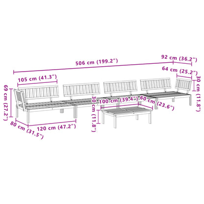 Pallet Sofa Set | Natural wood | Solid acacia wood | Large | Modular