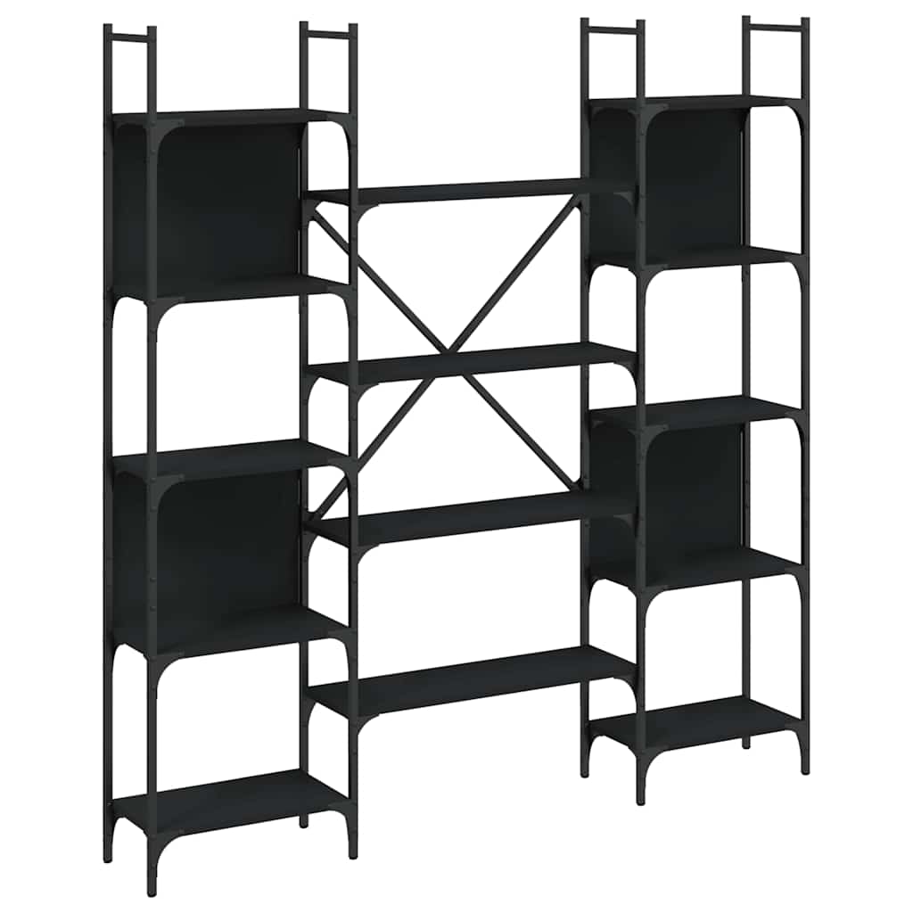 Bookshelf Black 155,5x24x166,5 cm Engineered Wood
