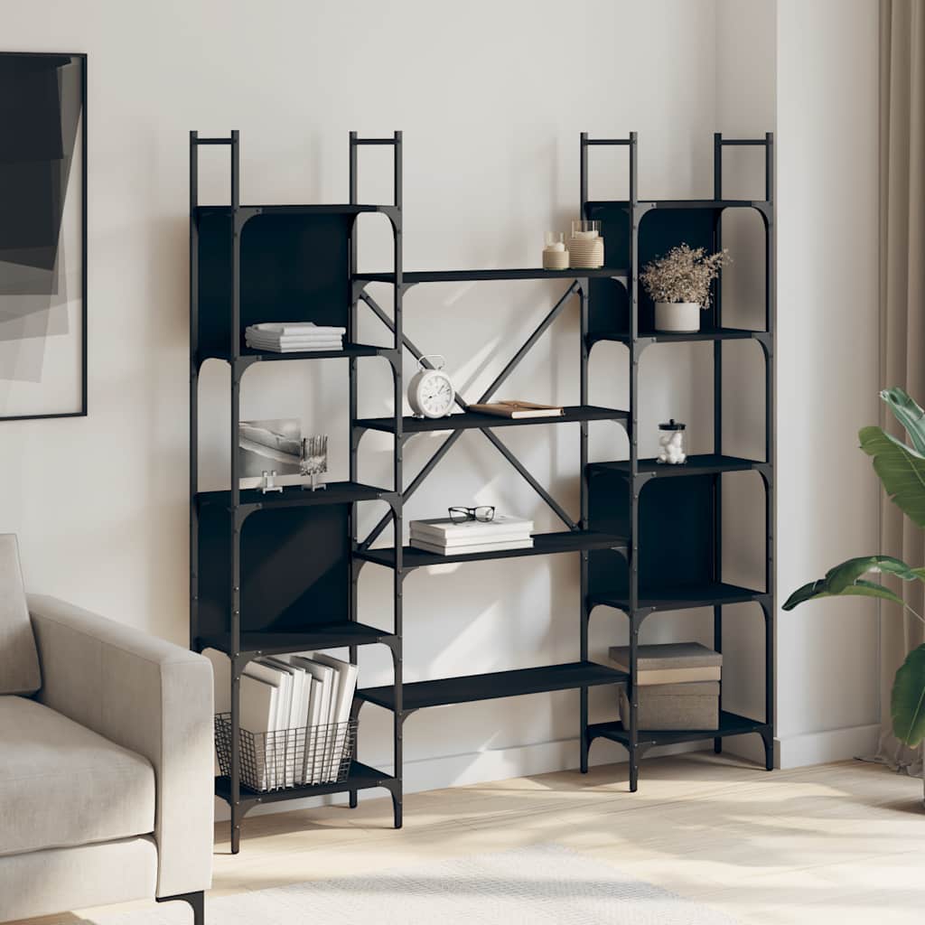 Bookshelf Black 155,5x24x166,5 cm Engineered Wood