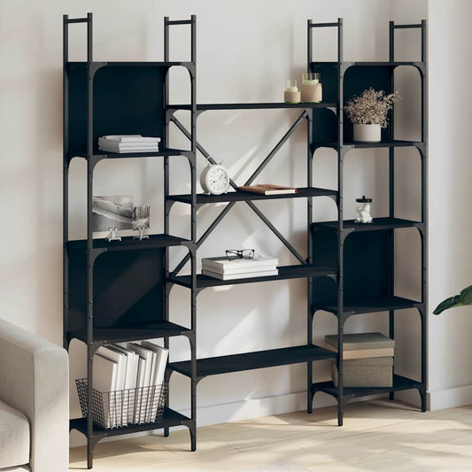 Bookshelf Black 155,5x24x166,5 cm Engineered Wood