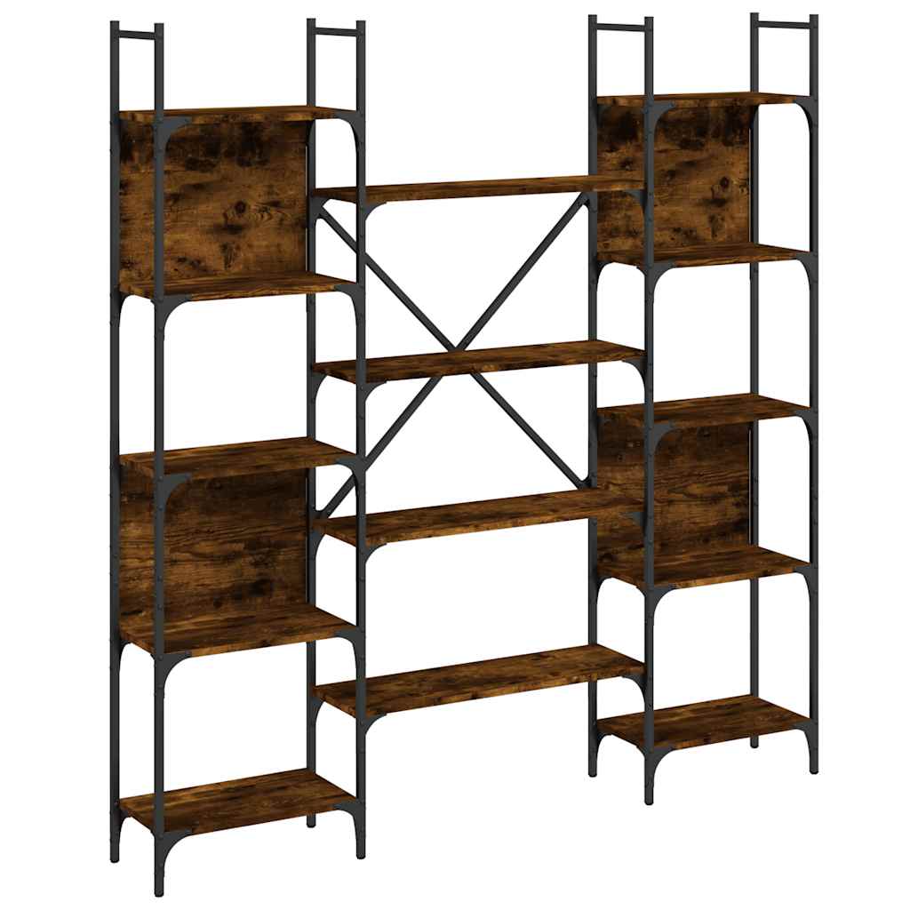 Bookshelf Smoked Oak 155,5x24x166,5 cm Engineered Wood