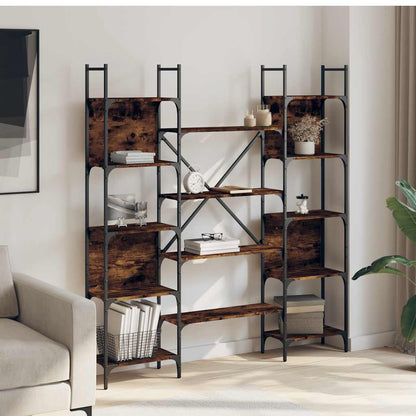 Bookshelf Smoked Oak 155,5x24x166,5 cm Engineered Wood