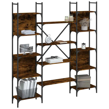 Bookshelf Smoked Oak 155,5x24x166,5 cm Engineered Wood