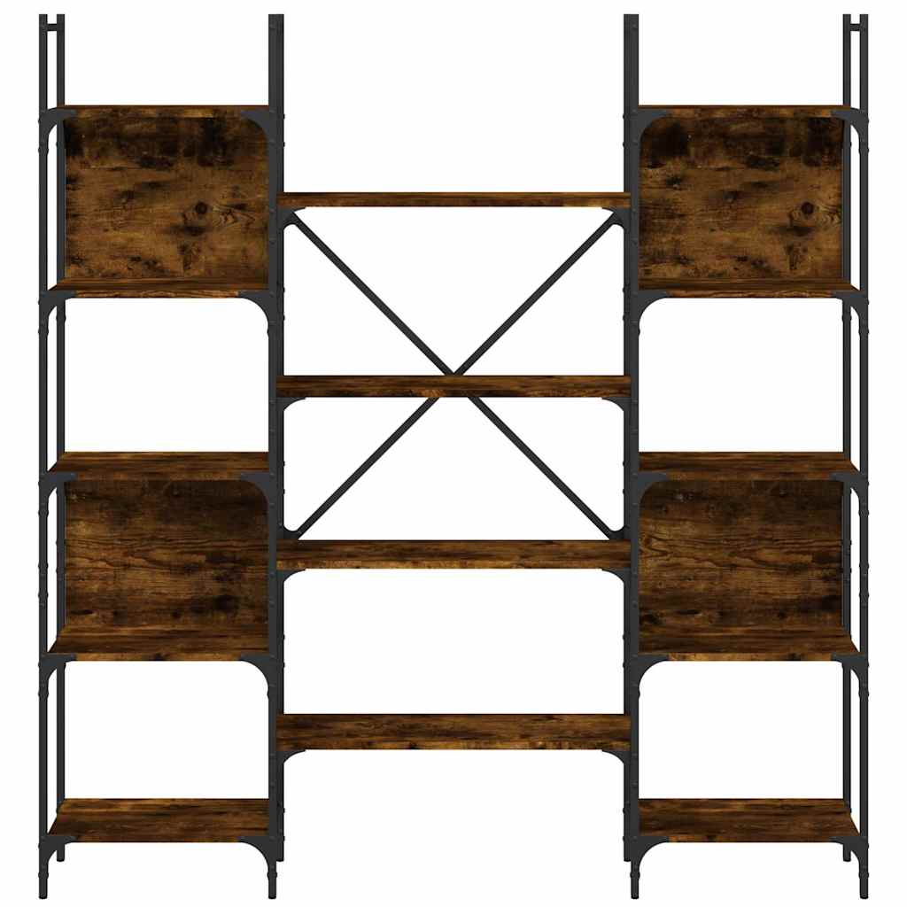 Bookshelf Smoked Oak 155,5x24x166,5 cm Engineered Wood