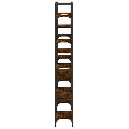 Bookshelf Smoked Oak 155,5x24x166,5 cm Engineered Wood