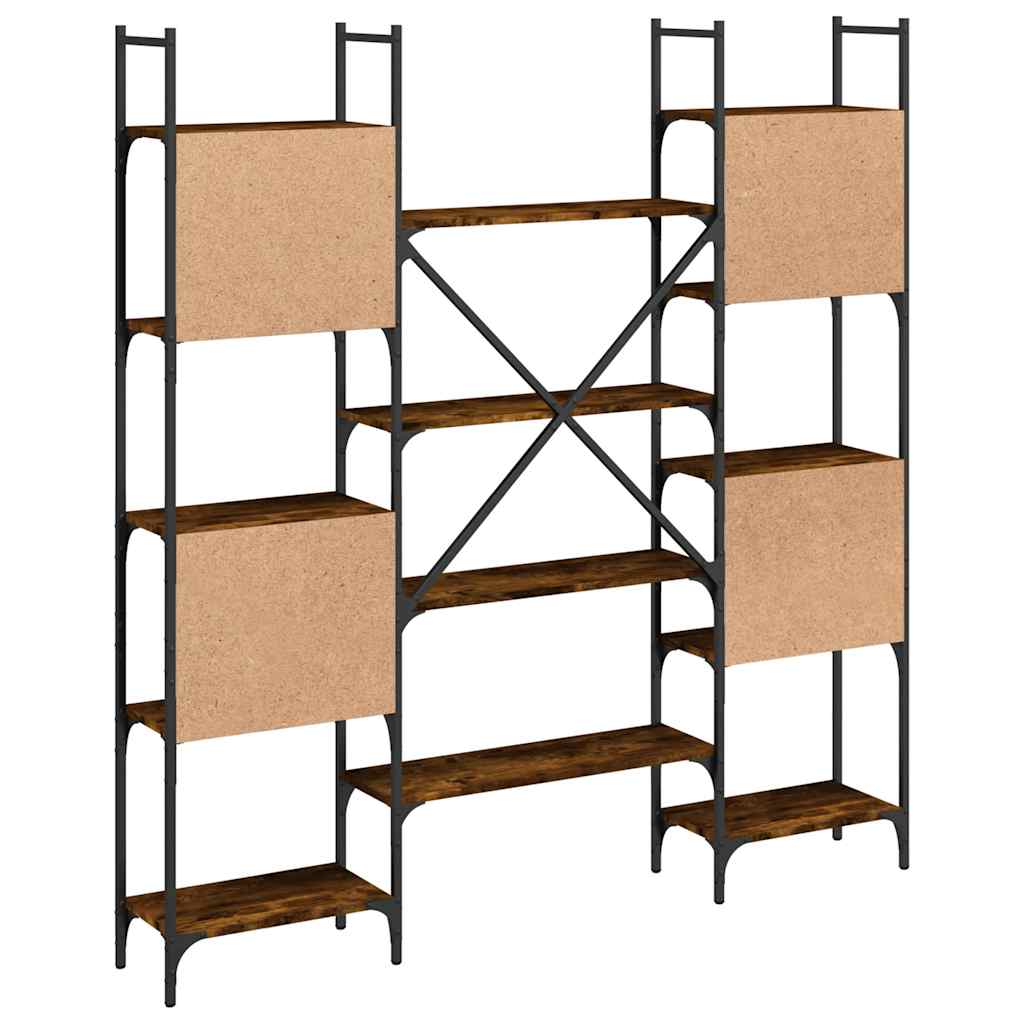 Bookshelf Smoked Oak 155,5x24x166,5 cm Engineered Wood
