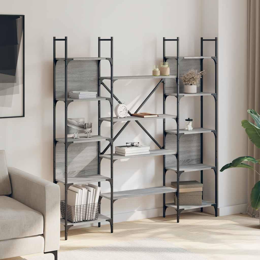Bookshelf Grey Sonoma 155,5x24x166,5 cm Engineered Wood