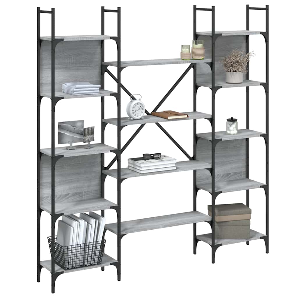 Bookshelf Grey Sonoma 155,5x24x166,5 cm Engineered Wood