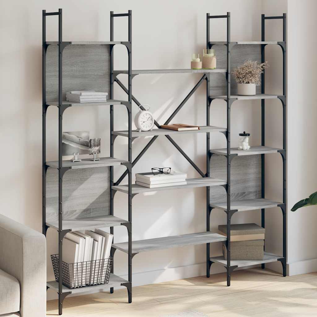 Bookshelf Grey Sonoma 155,5x24x166,5 cm Engineered Wood