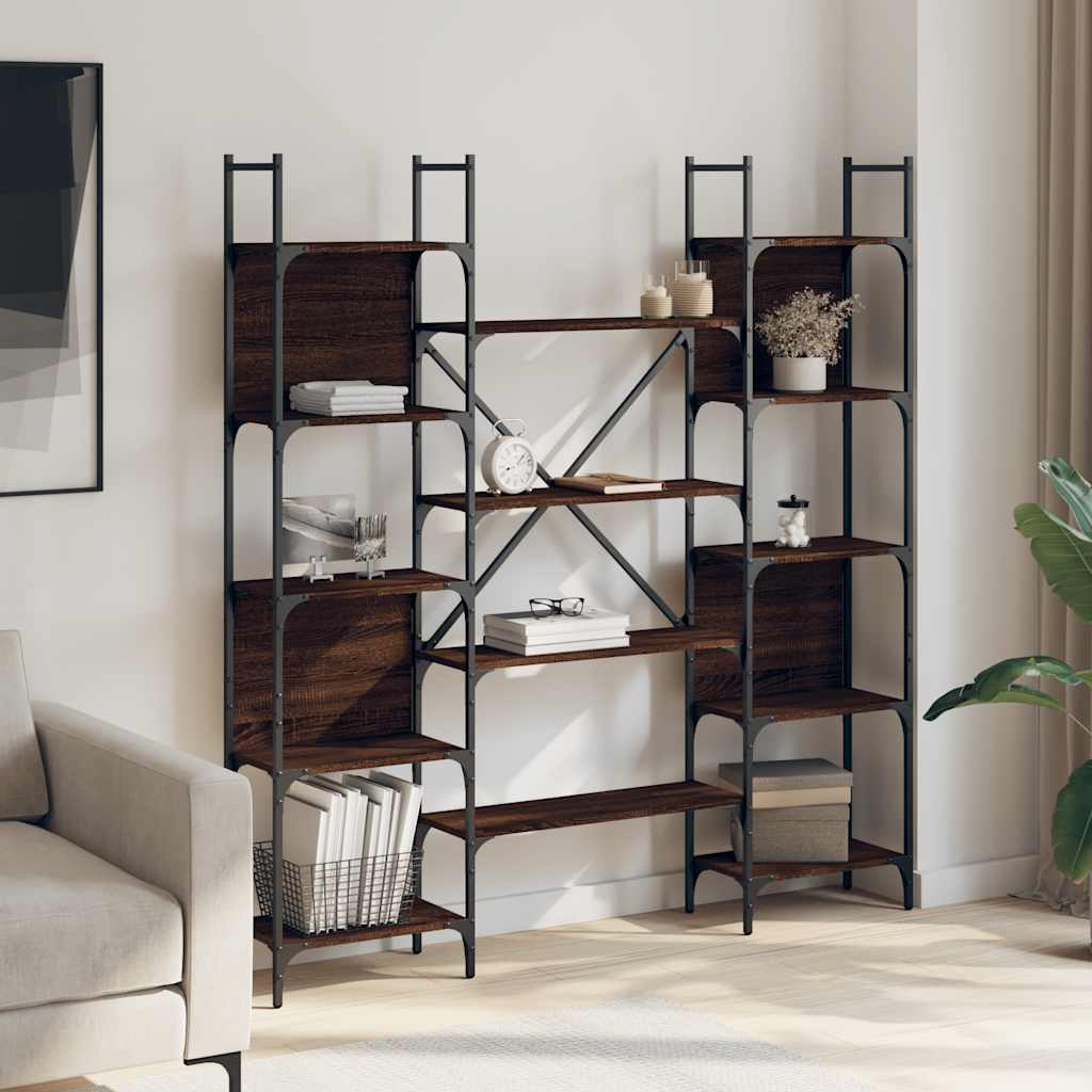 Bookshelf Brown Oak 155,5x24x166,5 cm Engineered Wood