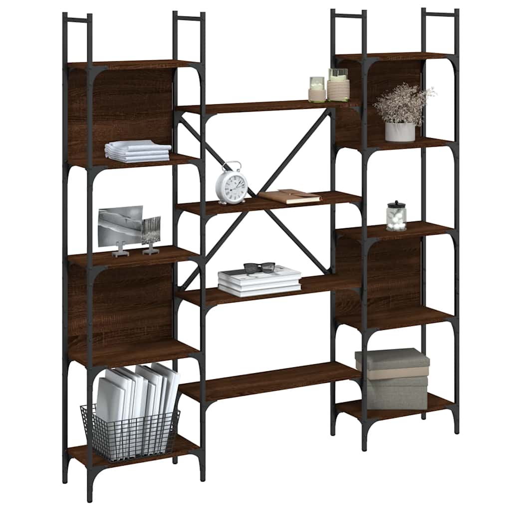 Bookshelf Brown Oak 155,5x24x166,5 cm Engineered Wood