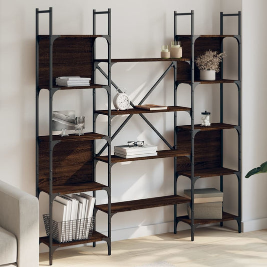 Bookshelf | Brown oak | Engineered wood | Tall | Bookshelf | Rectangular