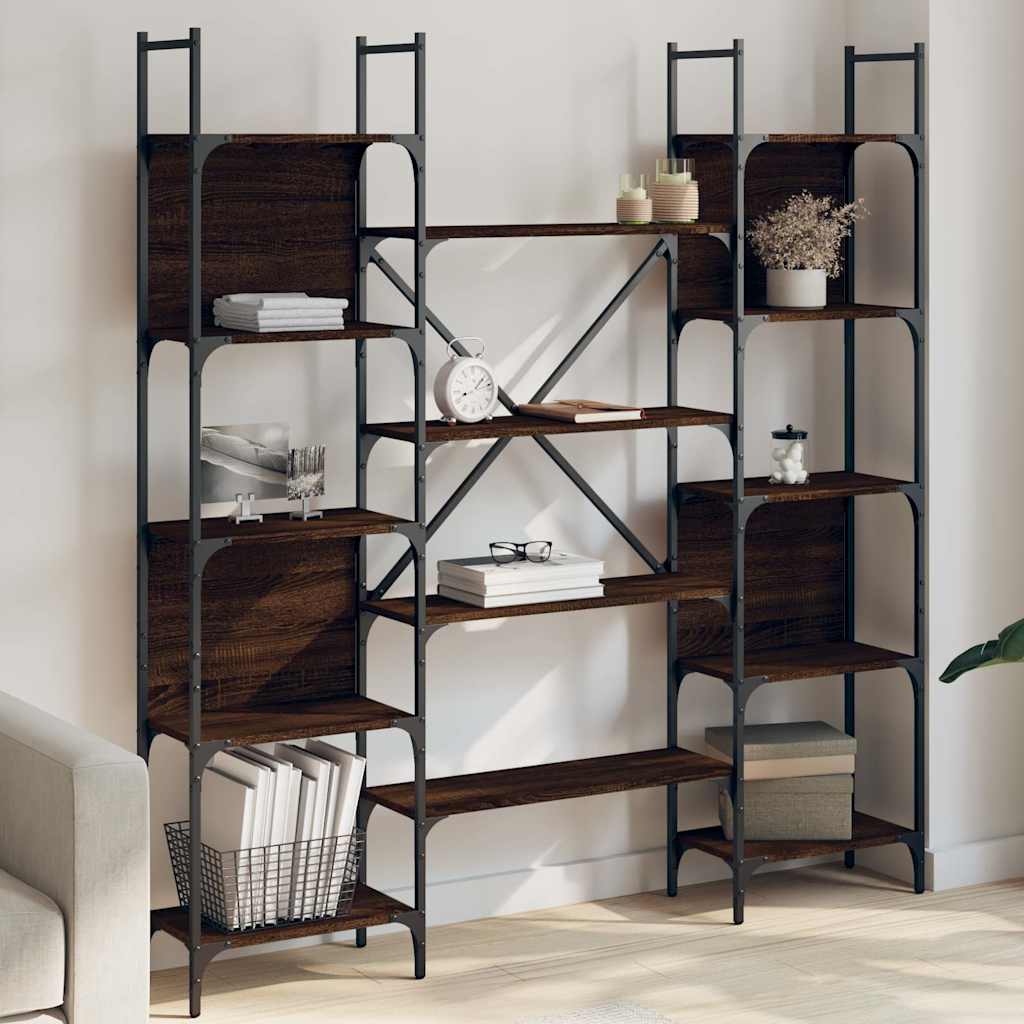 Bookshelf Brown Oak 155,5x24x166,5 cm Engineered Wood