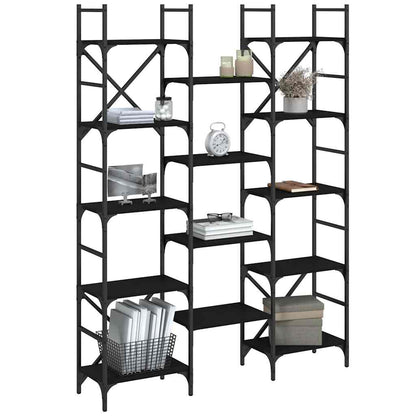 Bookshelf Black 127,5x28,5x172,5 cm Engineered Wood