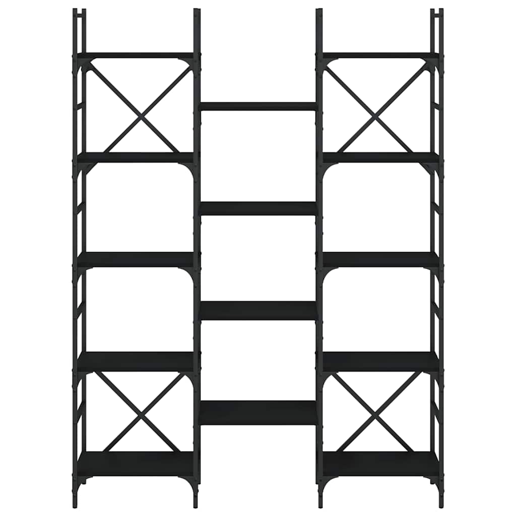 Bookshelf Black 127,5x28,5x172,5 cm Engineered Wood