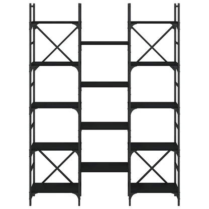 Bookshelf Black 127,5x28,5x172,5 cm Engineered Wood