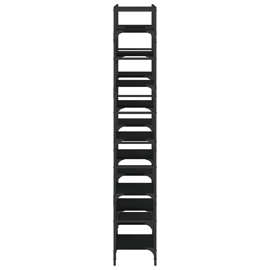 Bookshelf Black 127,5x28,5x172,5 cm Engineered Wood