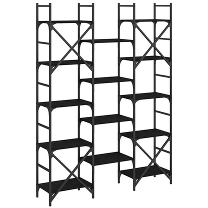 Bookshelf Black 127,5x28,5x172,5 cm Engineered Wood