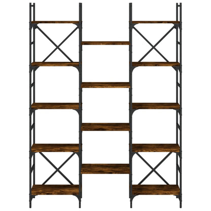 Bookshelf Smoked Oak 127,5x28,5x172,5 cm Engineered Wood