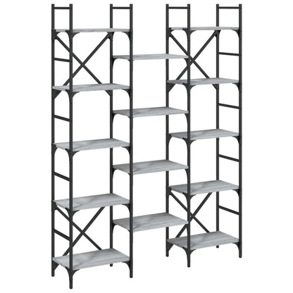 Bookshelf Grey Sonoma 127,5x28,5x172,5 cm Engineered Wood
